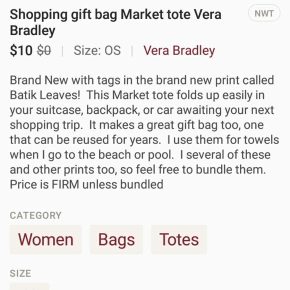 Shopping Market tote reusable Vera Bradley - Picture 7 of 7